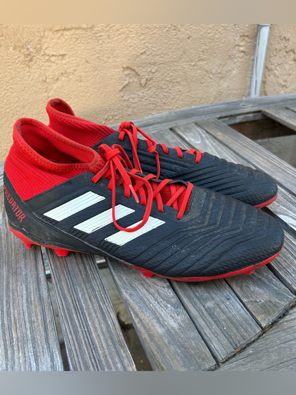 Adidas Predator Soccer Cleats Red Black Size 11.5 Men’s Shoes